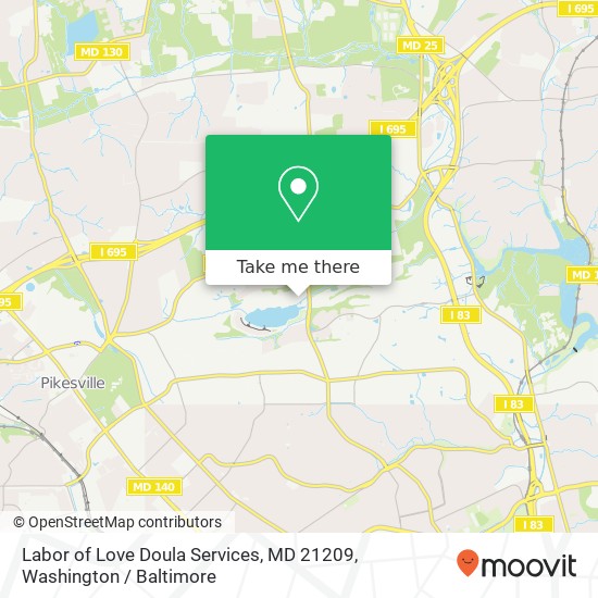 Labor of Love Doula Services, MD 21209 map