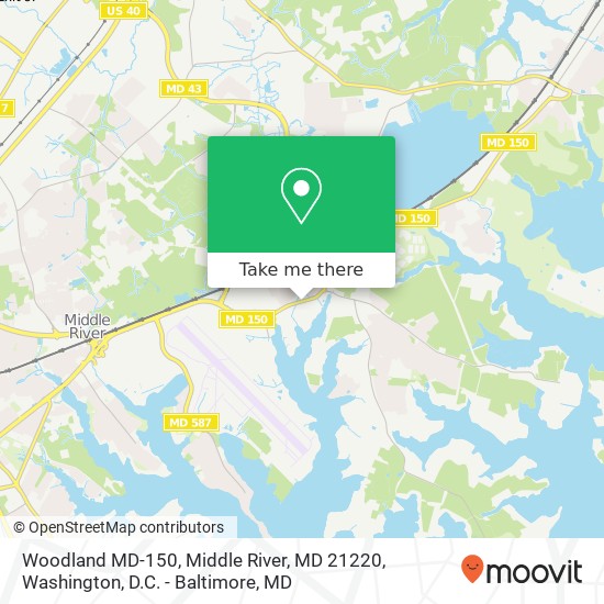 Mapa de Woodland MD-150, Middle River, MD 21220
