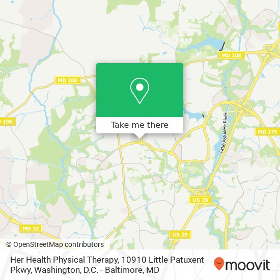 Mapa de Her Health Physical Therapy, 10910 Little Patuxent Pkwy