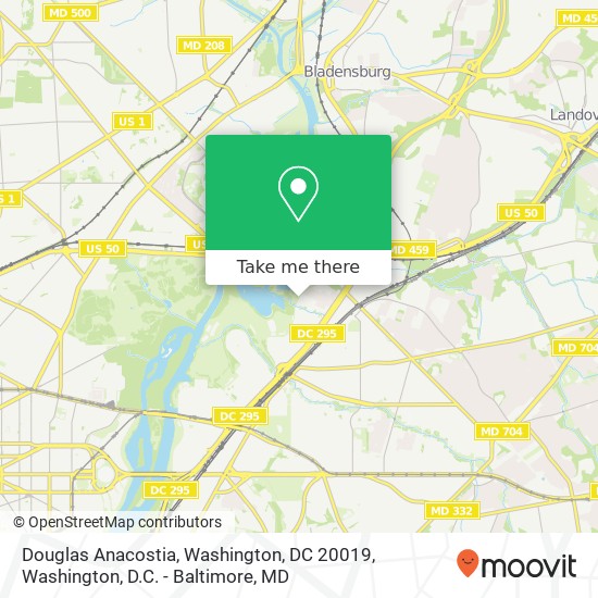 Mapa de Douglas Anacostia, Washington, DC 20019