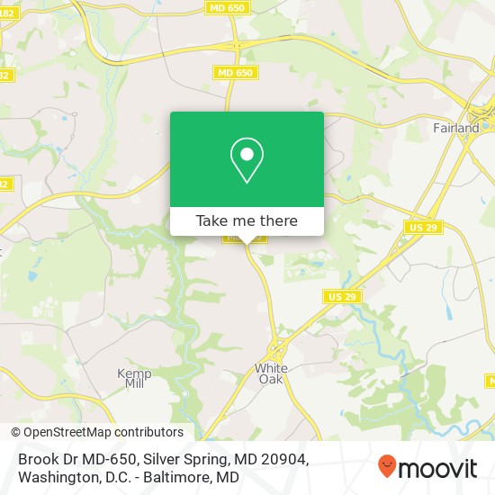 Brook Dr MD-650, Silver Spring, MD 20904 map