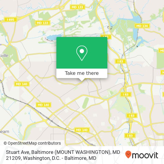 Mapa de Stuart Ave, Baltimore (MOUNT WASHINGTON), MD 21209