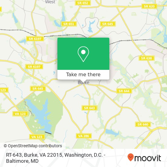 Mapa de RT-643, Burke, VA 22015