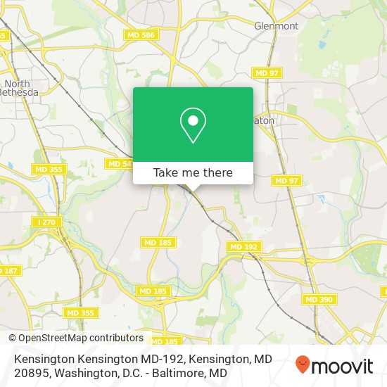 Mapa de Kensington Kensington MD-192, Kensington, MD 20895