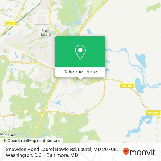 Mapa de Snowden Pond Laurel Bowie Rd, Laurel, MD 20708