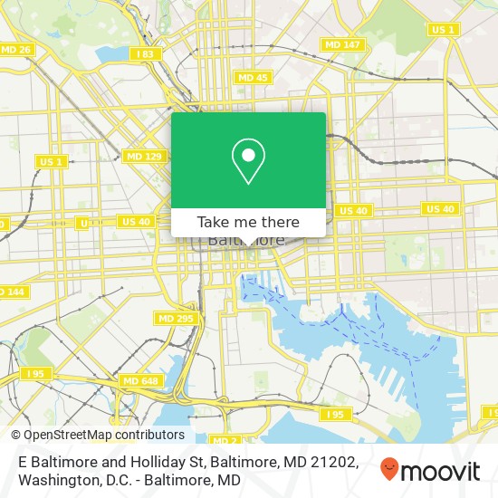 Mapa de E Baltimore and Holliday St, Baltimore, MD 21202