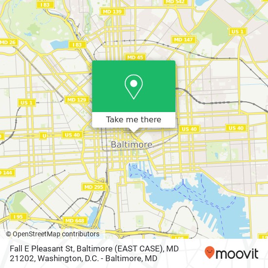 Mapa de Fall E Pleasant St, Baltimore (EAST CASE), MD 21202