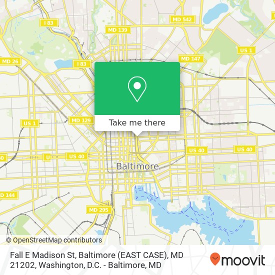 Mapa de Fall E Madison St, Baltimore (EAST CASE), MD 21202