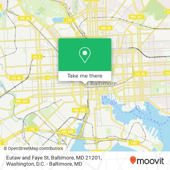 Eutaw and Faye St, Baltimore, MD 21201 map