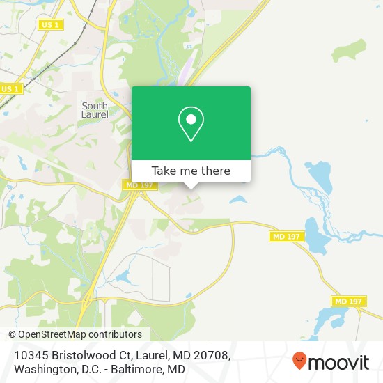Mapa de 10345 Bristolwood Ct, Laurel, MD 20708