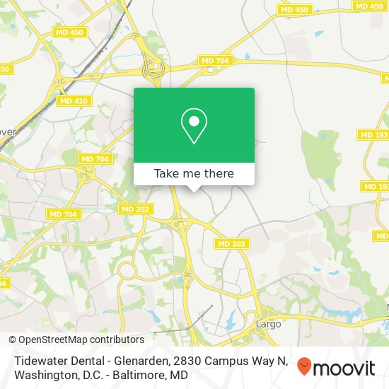 Mapa de Tidewater Dental - Glenarden, 2830 Campus Way N