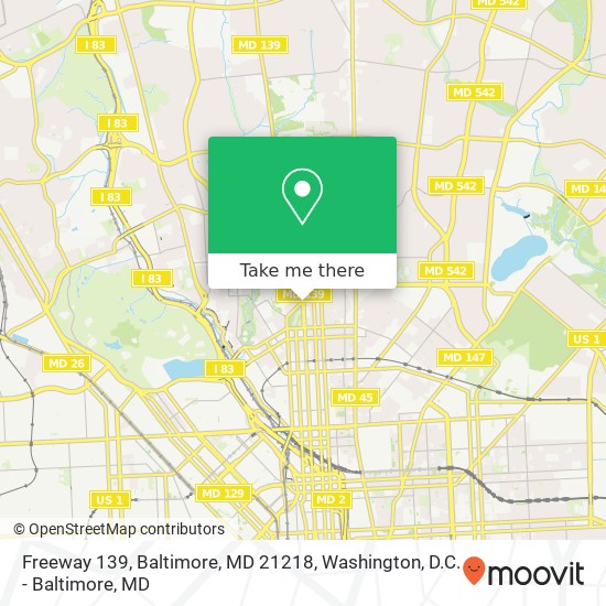 Freeway 139, Baltimore, MD 21218 map