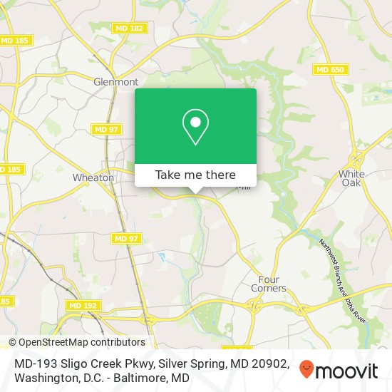 Mapa de MD-193 Sligo Creek Pkwy, Silver Spring, MD 20902
