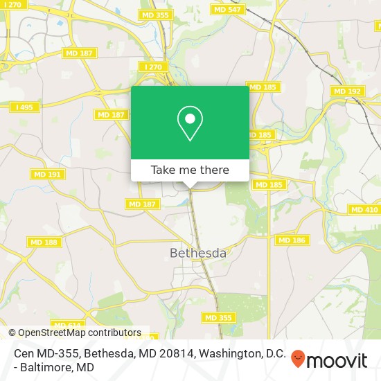 Mapa de Cen MD-355, Bethesda, MD 20814