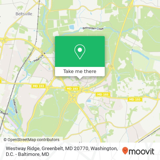 Mapa de Westway Ridge, Greenbelt, MD 20770