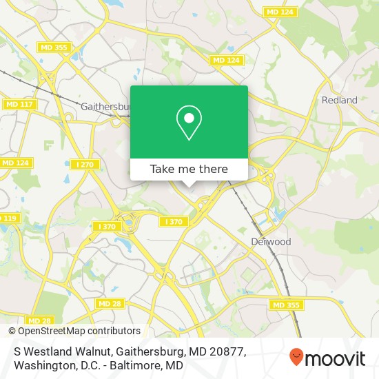 Mapa de S Westland Walnut, Gaithersburg, MD 20877