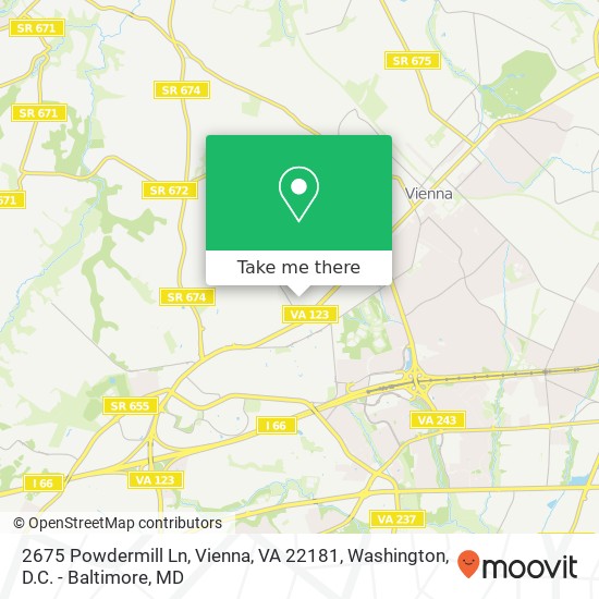 2675 Powdermill Ln, Vienna, VA 22181 map