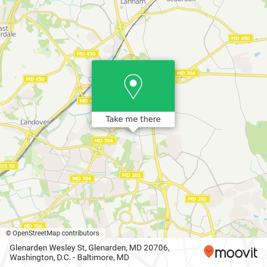 Mapa de Glenarden Wesley St, Glenarden, MD 20706