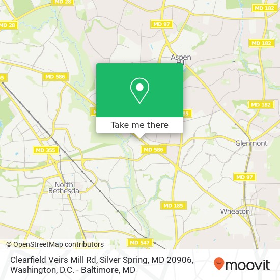 Mapa de Clearfield Veirs Mill Rd, Silver Spring, MD 20906