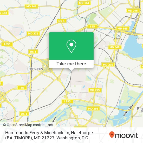 Mapa de Hammonds Ferry & Minebank Ln, Halethorpe (BALTIMORE), MD 21227