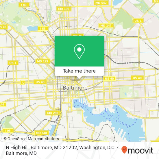 Mapa de N High Hill, Baltimore, MD 21202