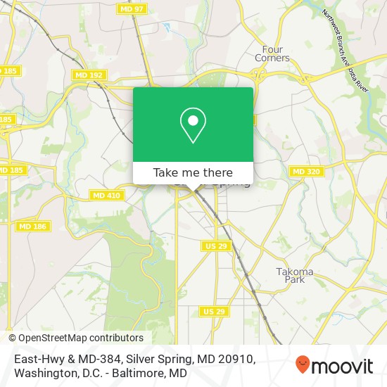 East-Hwy & MD-384, Silver Spring, MD 20910 map