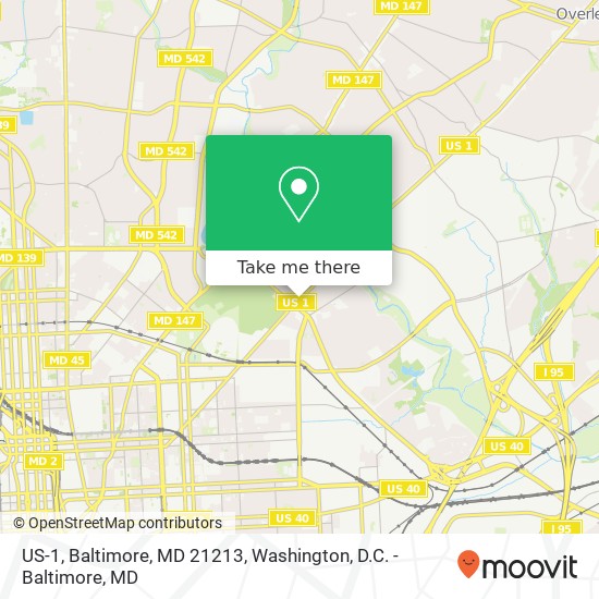 US-1, Baltimore, MD 21213 map