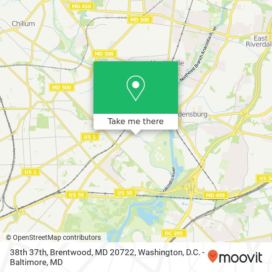 Mapa de 38th 37th, Brentwood, MD 20722