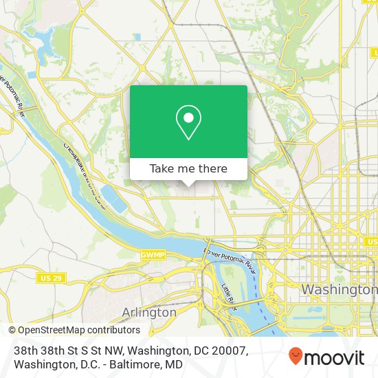 38th 38th St S St NW, Washington, DC 20007 map