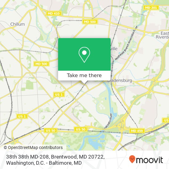 38th 38th MD-208, Brentwood, MD 20722 map