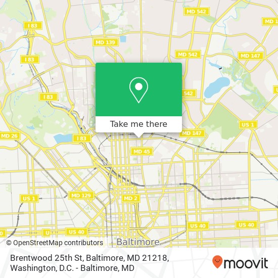 Brentwood 25th St, Baltimore, MD 21218 map