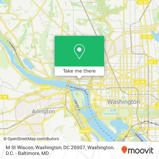 Mapa de M St Wiscon, Washington, DC 20007