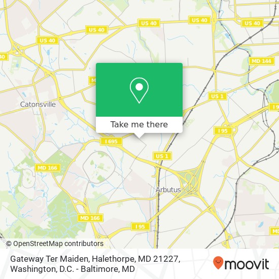 Mapa de Gateway Ter Maiden, Halethorpe, MD 21227