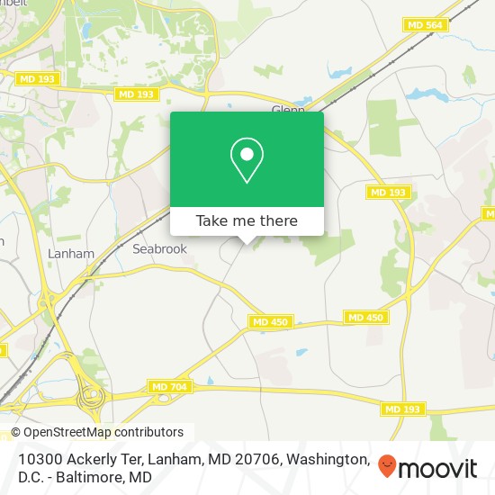 Mapa de 10300 Ackerly Ter, Lanham, MD 20706