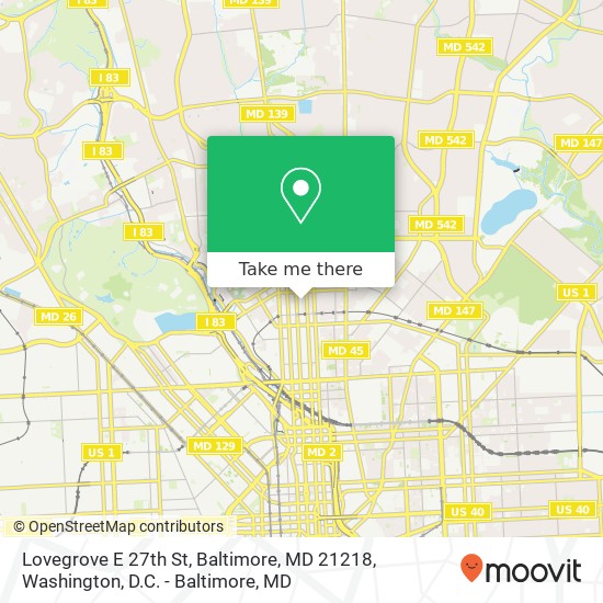 Lovegrove E 27th St, Baltimore, MD 21218 map