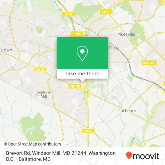 Brevort Rd, Windsor Mill, MD 21244 map