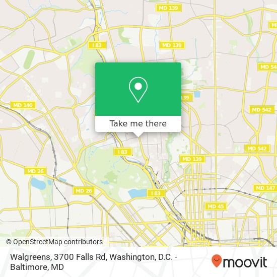 Walgreens, 3700 Falls Rd map