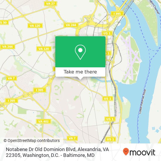 Mapa de Notabene Dr Old Dominion Blvd, Alexandria, VA 22305