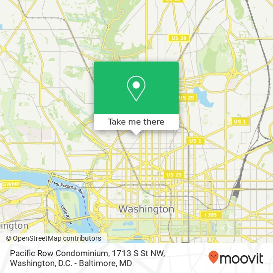 Pacific Row Condominium, 1713 S St NW map