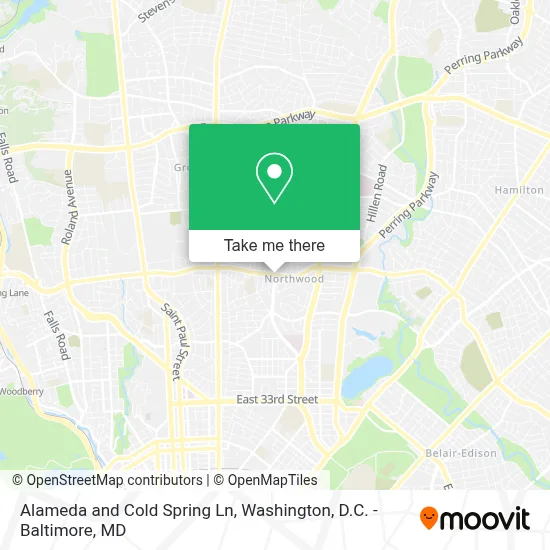 Alameda and Cold Spring Ln map