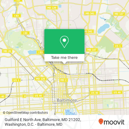 Mapa de Guilford E North Ave, Baltimore, MD 21202