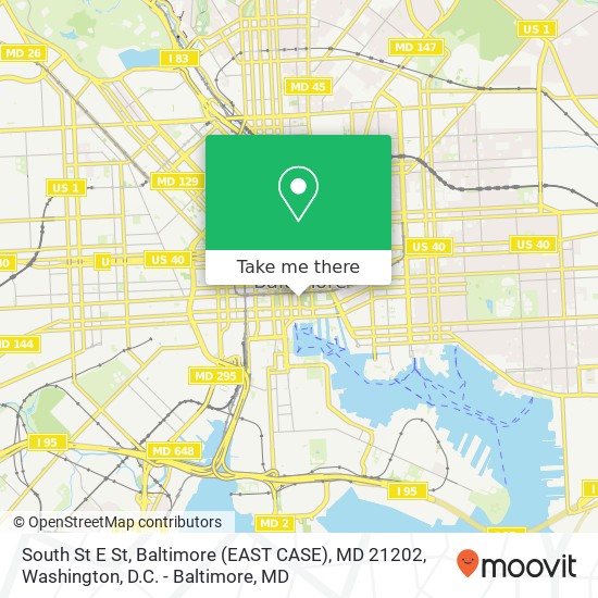 Mapa de South St E St, Baltimore (EAST CASE), MD 21202