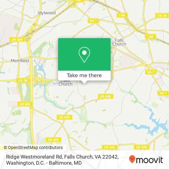 Mapa de Ridge Westmoreland Rd, Falls Church, VA 22042