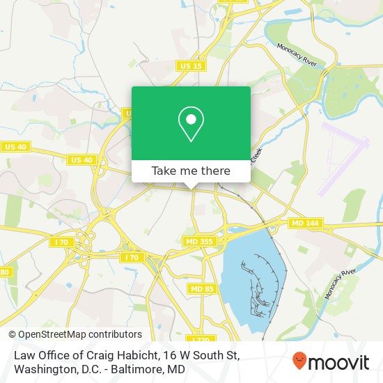 Mapa de Law Office of Craig Habicht, 16 W South St