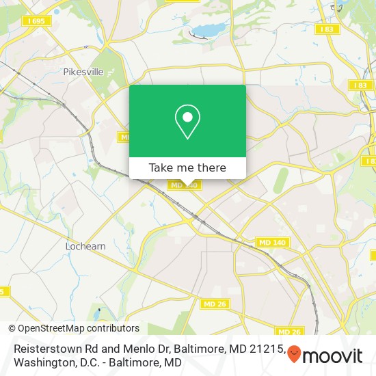 Reisterstown Rd and Menlo Dr, Baltimore, MD 21215 map