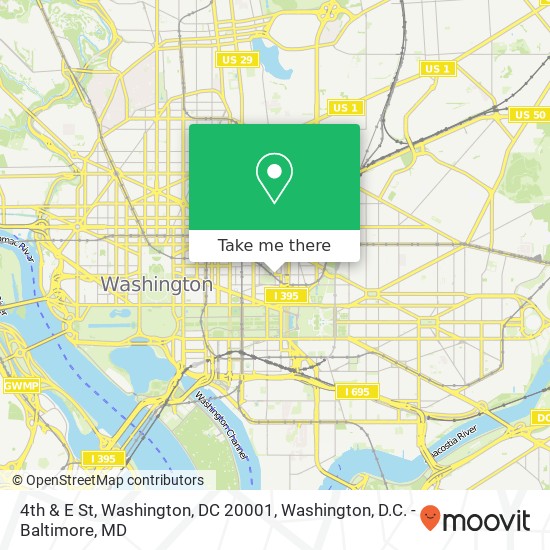 4th & E St, Washington, DC 20001 map