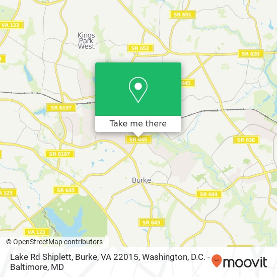 Lake Rd Shiplett, Burke, VA 22015 map