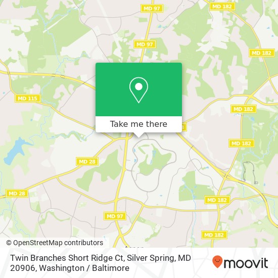 Mapa de Twin Branches Short Ridge Ct, Silver Spring, MD 20906