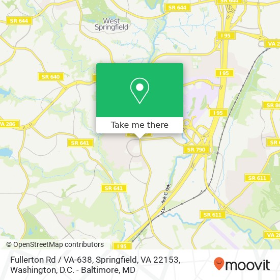 Mapa de Fullerton Rd / VA-638, Springfield, VA 22153