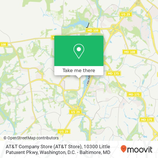 Mapa de AT&T Company Store (AT&T Store), 10300 Little Patuxent Pkwy